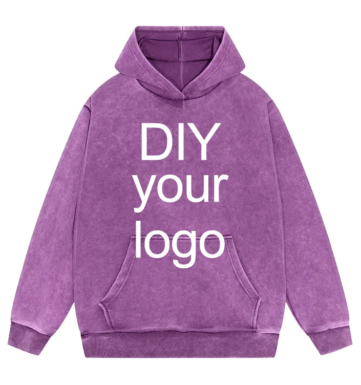 Washed Retro Hoodies 5 Colors 100%Cotton Hoody Customized Personalized Pattern Customization Pullover Team Logo Company Logo