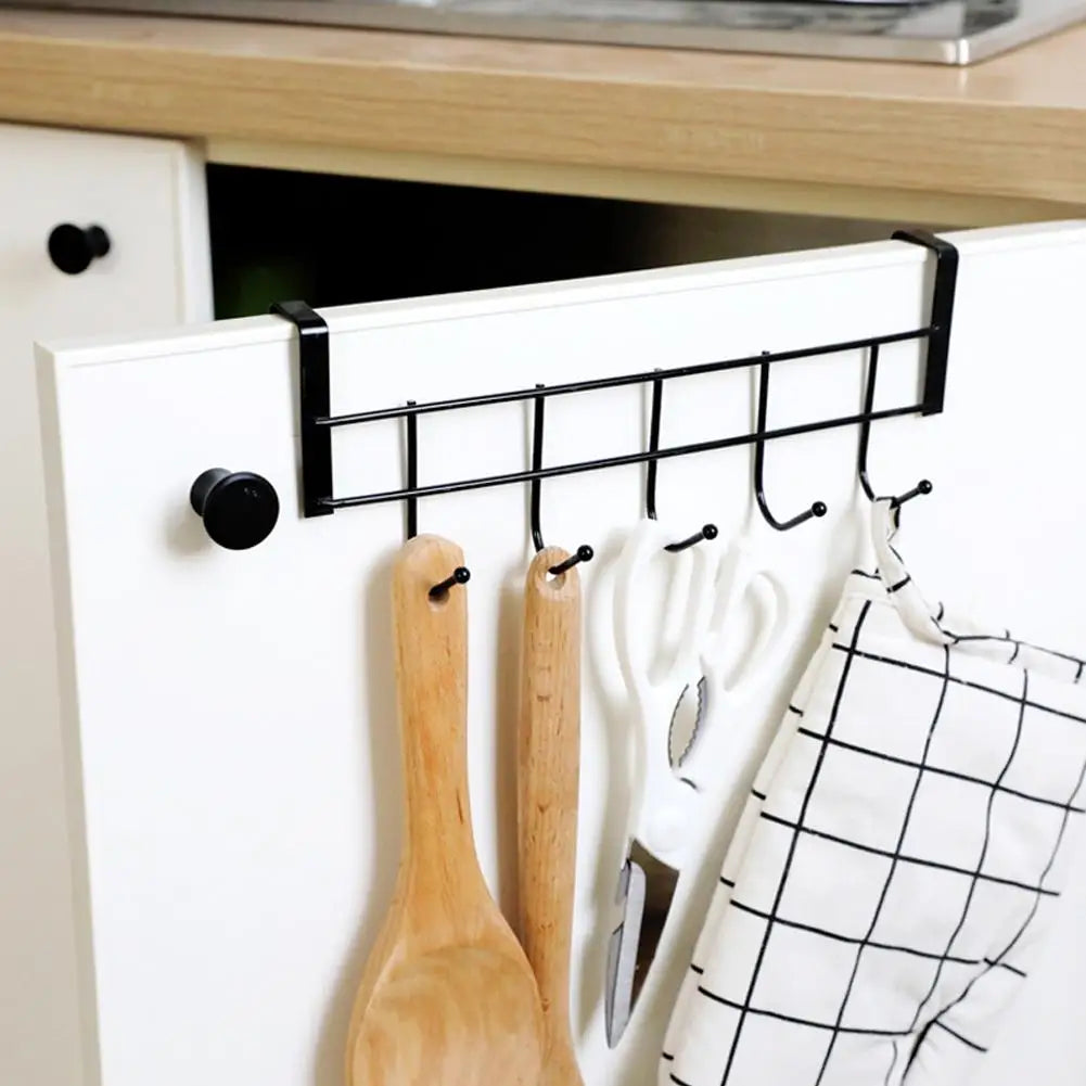 Hooks Over The Door 5 Hooks Home Bathroom Organizer Rack Clothes Coat Hat Towel Bags Keys Hanger Bathroom Kitchen Accessories