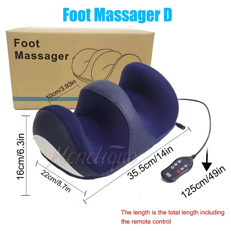 Electric Foot & Calf Massager - Shiatsu Kneading Relaxation Device with Heat