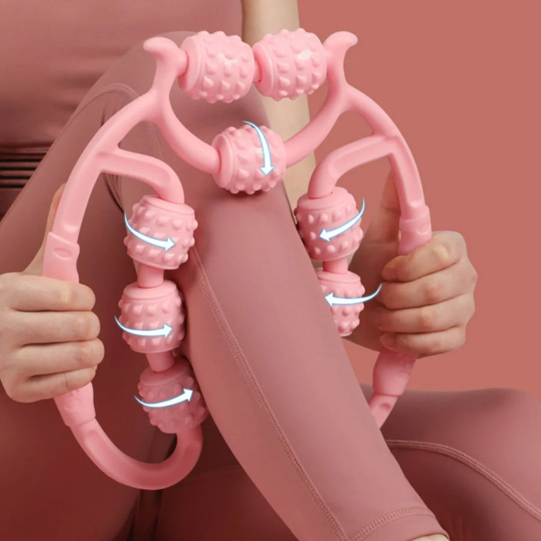 9-Wheel Leg Massager Roller Calf Muscle Relaxation Leg Beauty Device Massage Slimming Leg Ring Leg Clamp Sports Fitness Leg Clamp
