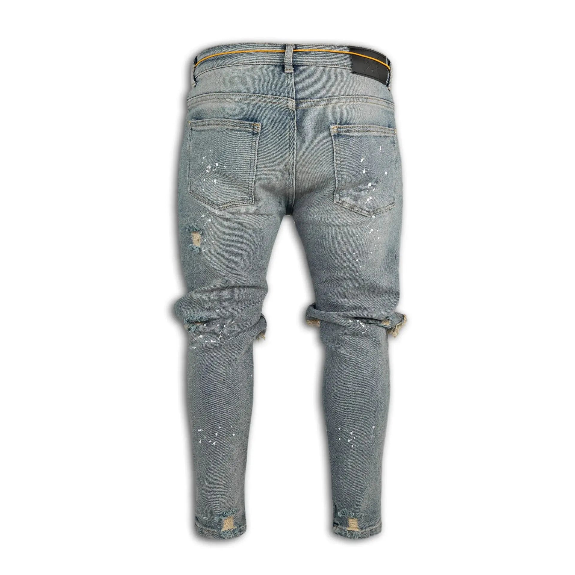 New 2026 Ripped Hole Jeans for Men Hip Hop Cargo Pant Distressed Denim Jeans Skinny Men Clothing Full Length Slim Trousers Male