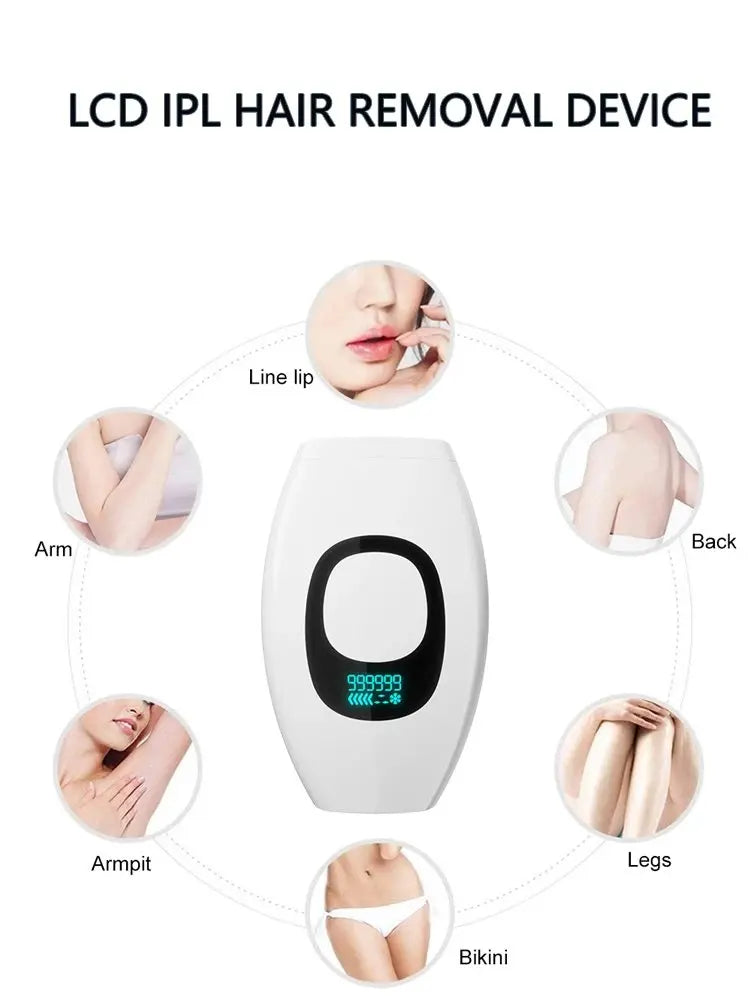 10  Beauty Care IPL Hair Removal Device 990000 Flashes Painless Permanent for Women Face Body Bikini LED Display Home Use