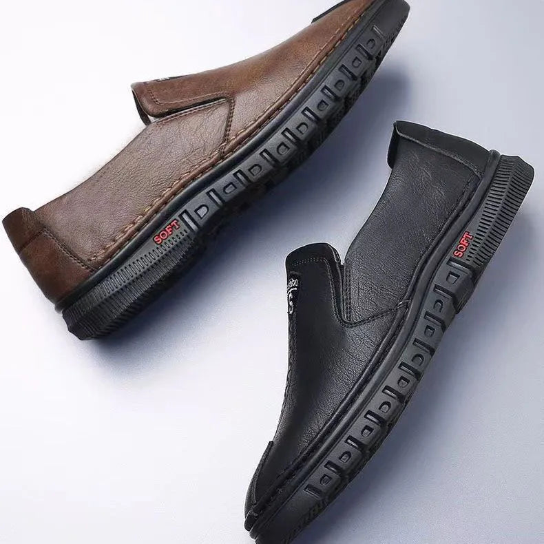 2025 PU Leather Men's Loafers Luxury Men Casual Shoes New Fashion Driving Shoes Breathable Slip on Men Moccasins Plus Size 39~44