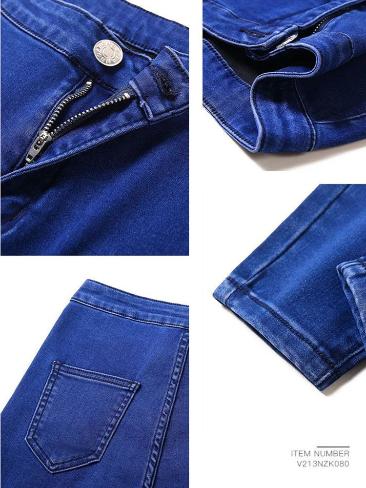 Skinny High Waist Stretch Pencil Jeans Women Casual Vintage Slim Denim Pants Korean Fashion Streetwear Ankle Length Vaqueros New