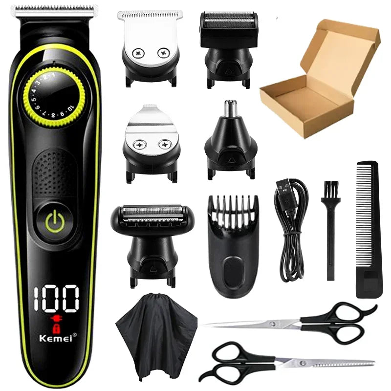 Kemei Hair Clipper Multifunctional Trimmer For Men Electric Shaver For Men's Razor Nose 5 In 1 Professional Trimmer KM-696