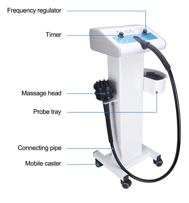G5 Vibrating Massager Body Slimming Machine with Trolley Stand Fat Burner Shaping Weight Loss Device High Frenquency Vibrator