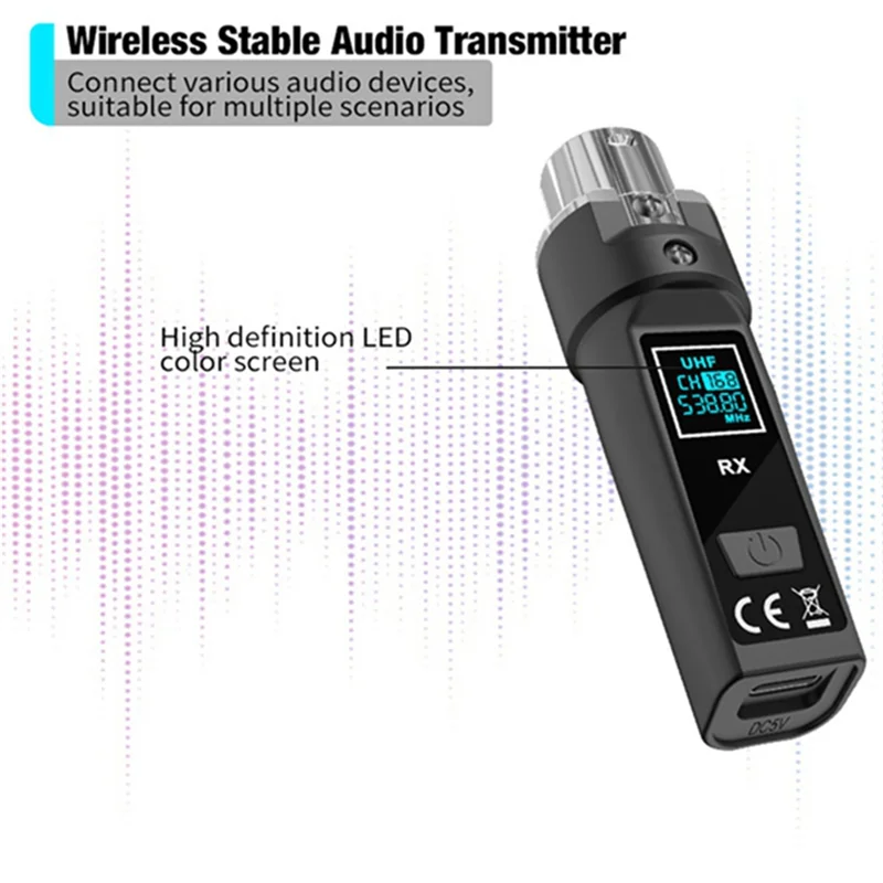B04C-UHF Wireless XLR Transmitter XLR Transmitter And Receiver Wireless Microphone Receiver For Dynamic Microphone Guitar Audio