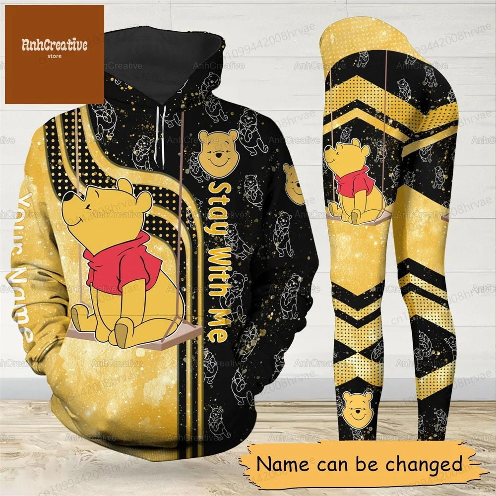 Disney Winnie the Pooh Hoodies and Leggings, Custom Winnie the Pooh 3D Printed Sweatshirts, Womens Yoga Pants Set 2025