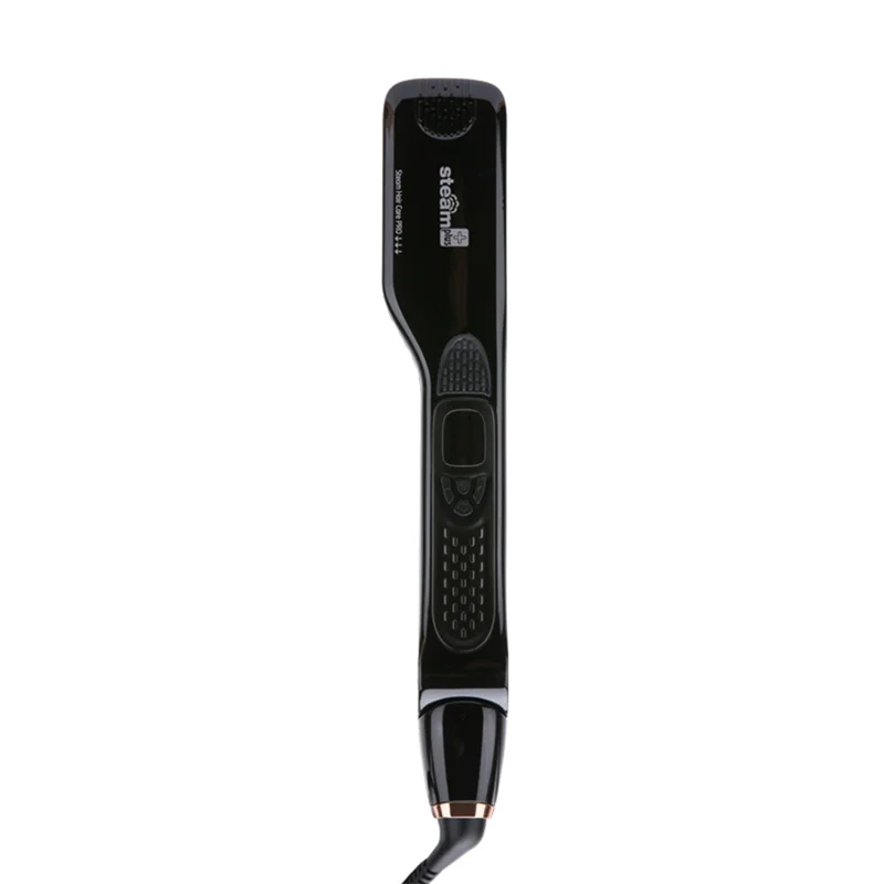 Professional Salon Steam Hair Straightener Nano Titanium  Steam Flat Iron + Removable Comb EU Plug Black