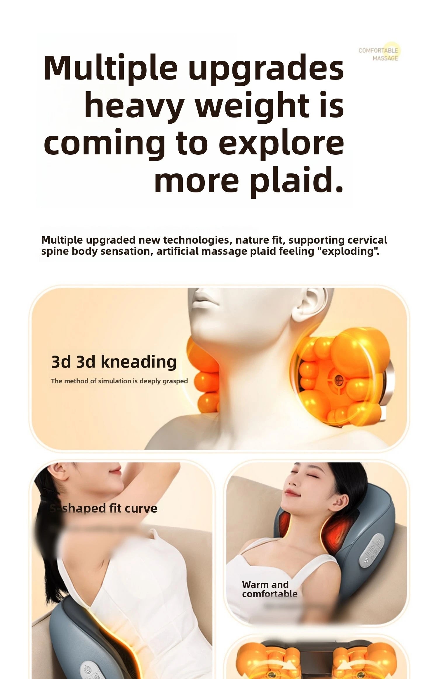Back Massager for Deep Shiatsu Lower Back Neck Massager with Heat 3D Kneading Massage Pillow Shoulder Legs Gifts for Mom Dad Wom