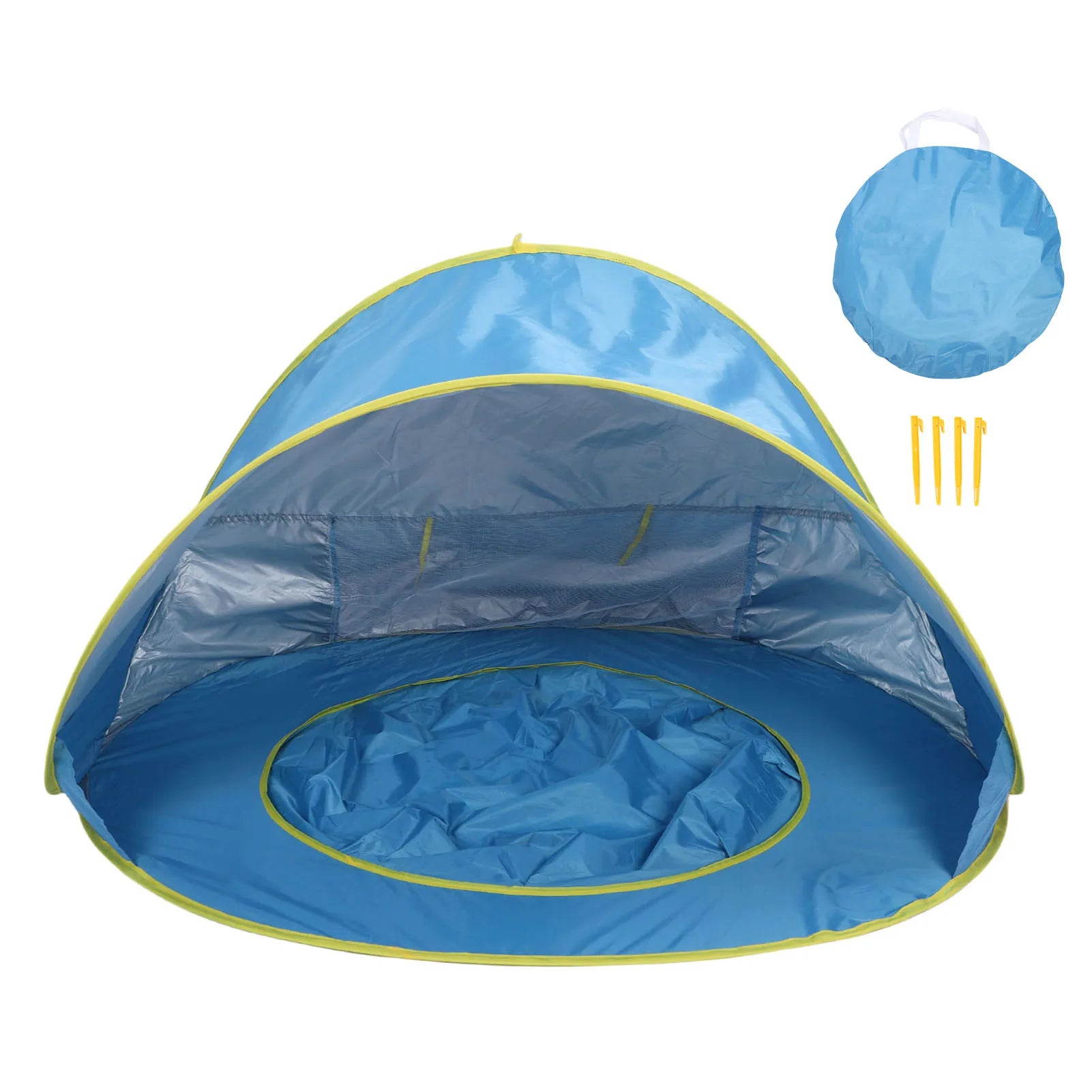 【New】Beach Tent Sun Shelter  Up Beach Tent Sun Proof Wind Proof Portable Baby Beach Tent with Pool Storage Bags for Outdoor