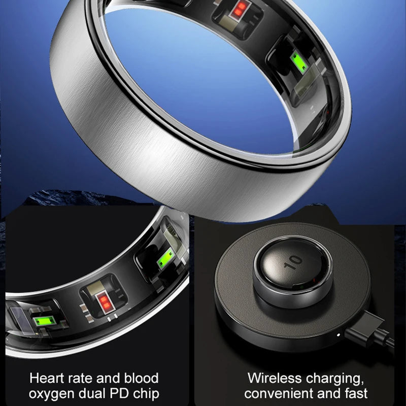 Smart Ring R10 Waterproof Health Monitor Men & Women Health & Sleep Monitor Smart Rings Multi-sport Modes QRing APP