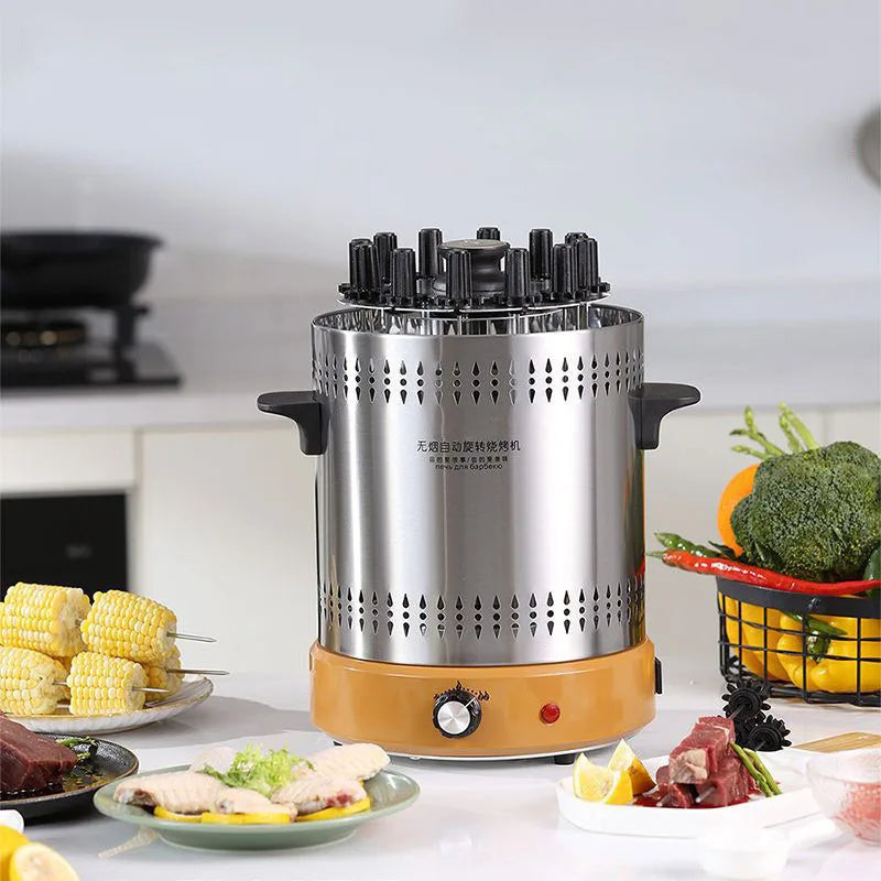Home desktop smoke-free barbecue electric grill high-temperature automatic rotating Barbecue machine  eectric oven 220V