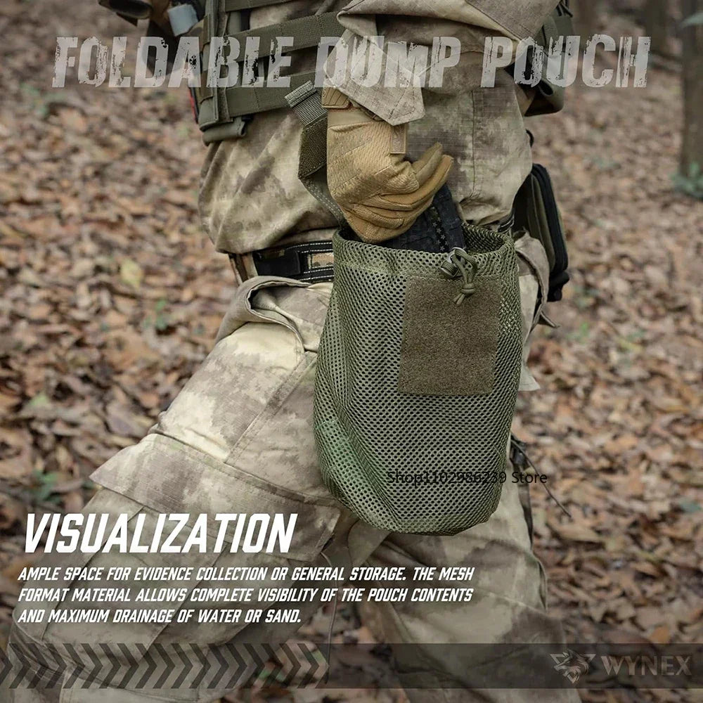 Tactical Style Roll-Up Mesh Utility Pouch, Lightweight Foldable Storage Pocket for Outdoor & EDC Use