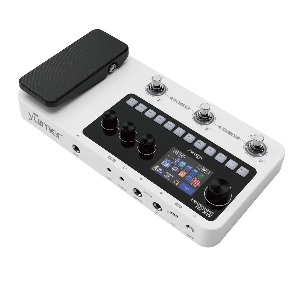 Yuimer MK-20 Multi-Effects Processor Pedal with Drum Machine, Tuner, and Looper Pedal USB Audio/for Guitar/Bass
