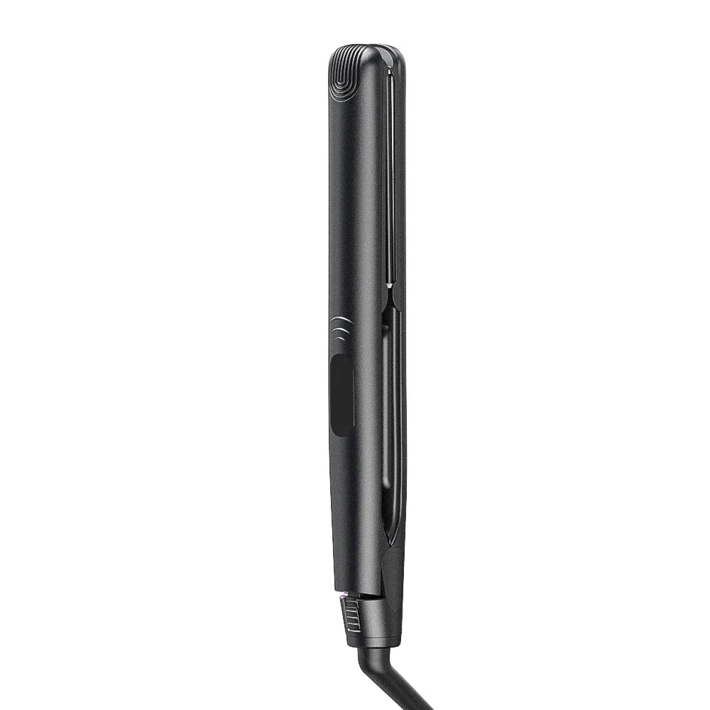 Black Flat Iron Hair Straightener 2-in-1, US Plug for Straightening & Curling, Fast Heat, Compact Portable Hair