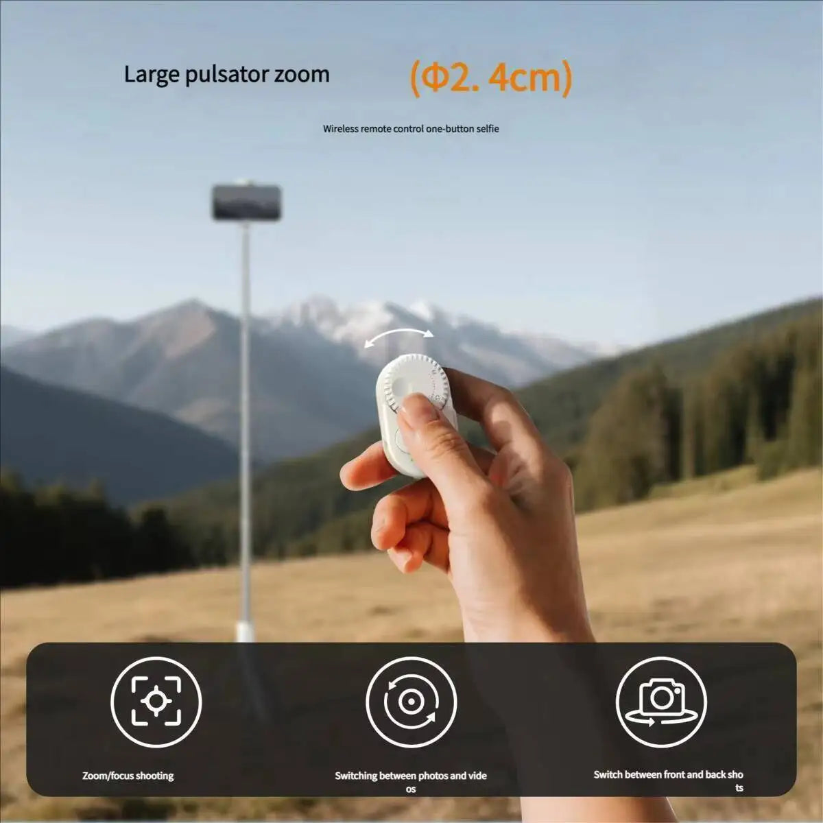 Intelligent Lazy Selfie Zoom Remote Wireless Control Remote Tiktok Video Novel Page Turner Controller For Cellphone Photo Taking