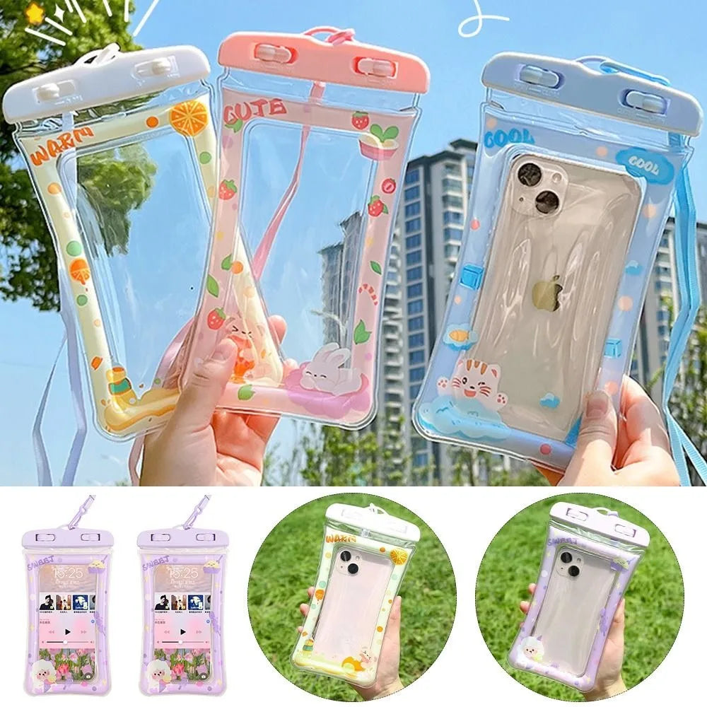Waterproof Cartoon Phone Pouch Drift Diving Swimming Bag Underwater Dry Bag Case Cover For Phone Water Sports Beach Pool Skiing
