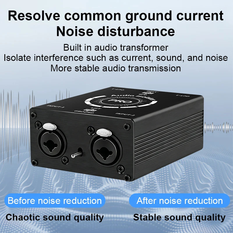 Multi-Purpose Dual-Channel 6.5 XLR Mixer Audio Isolator Current Sound Noise Mixer Microphone Common Ground Filter Isolator Mixer