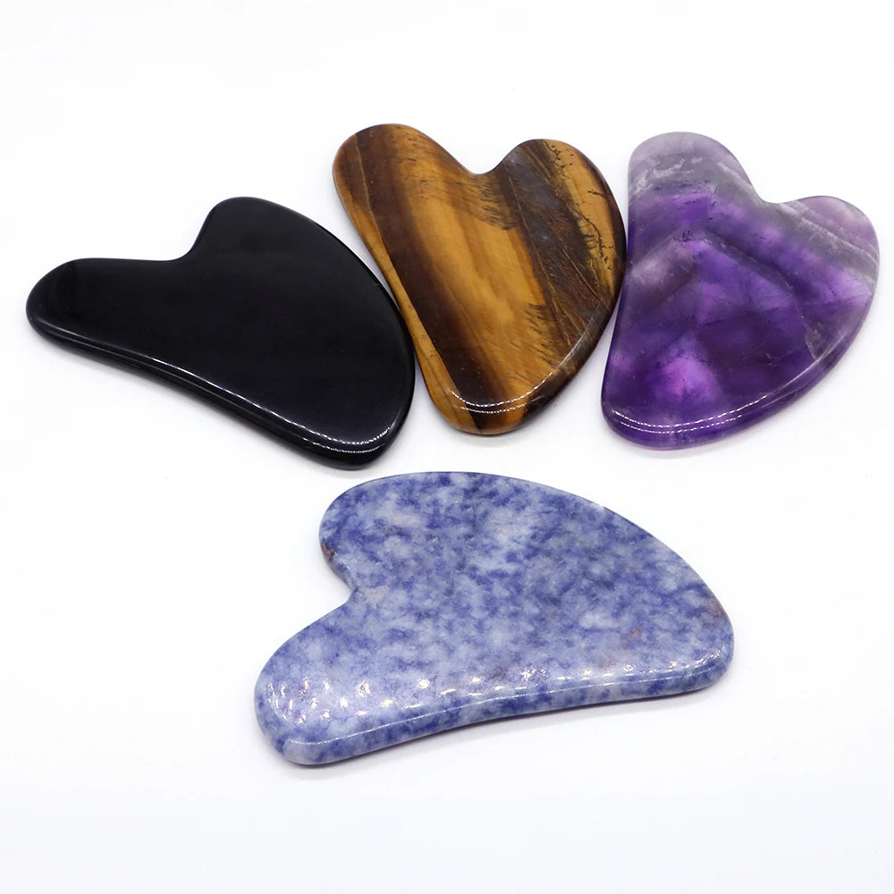 GuaSha Jade Facial Beauty Scraping Massage Tools Firm Skin Care Face Gua Sha SPA Physical Therapy Gue Che Roller Natural Stone