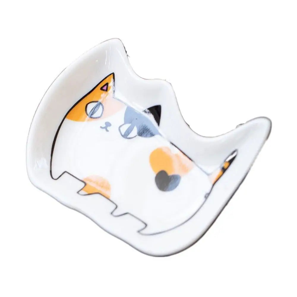 Kitchen Tableware Accessories Decorative Kitten Shaped Mustard Fruit Snack Tray Seasoning Plate Dessert Dish Sauce Dish