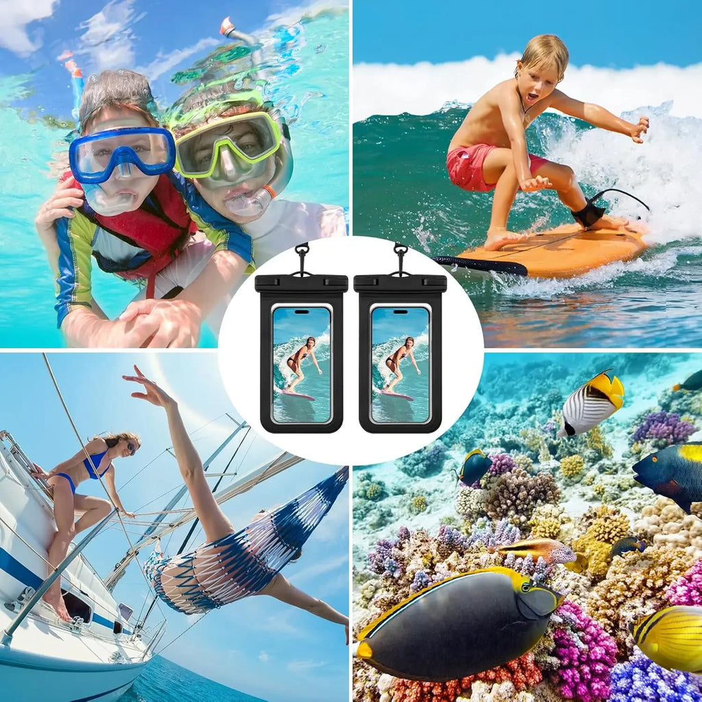 Floating Waterproof Phone Pouch Universal Water Resistant Phone Case Under 7.2 Inches Phone Dry Bag Essential for Water Sport
