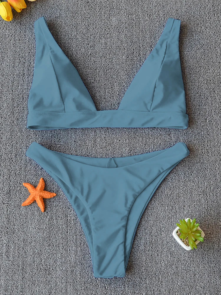 Bikini 2025 Micro Sexy Swimsuit Women Push Up Swimwear Two Piece Bikini Set Solid Bather Bathing Suit Swim Suit Female
