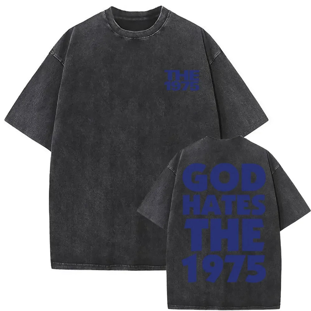 Washed Vintage The 1975 about You Print T-shirt Being Funny in A Foreign Language Album Tshirt Men Women Hip Hop Casual T Shirt