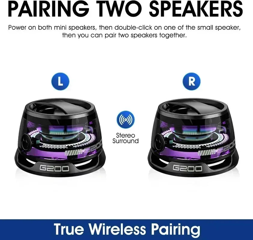 1pc Portable Bluetooth Speaker - Bluetooth 5.3, RGB Ambient Light, Long Battery Life & Magnetic Phone Stand