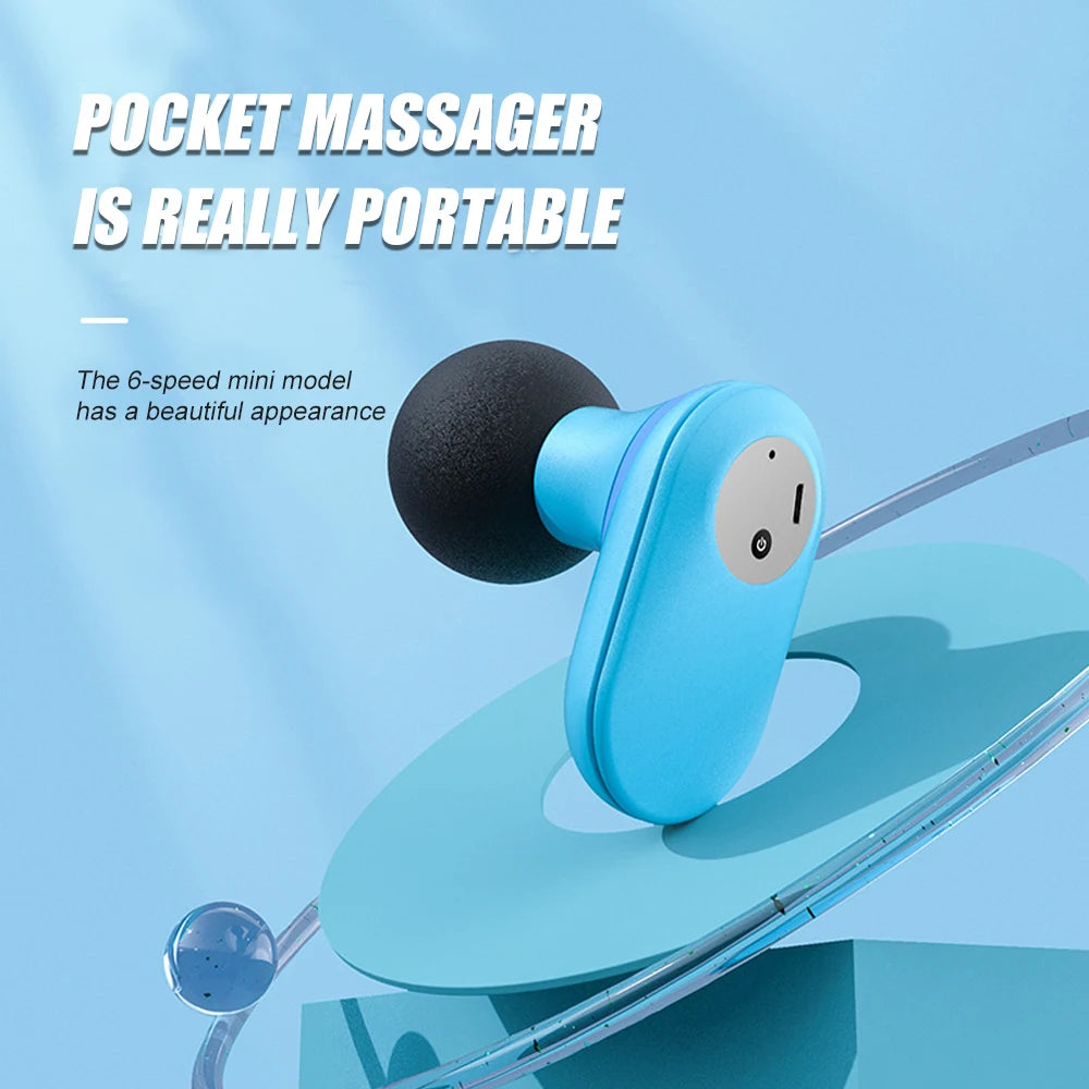 Mini Back Massager-Electric Handheld Massager with 6 Powerful Mode for Body Relieves Neck Shoulder Back Waist Leg Muscle Tension