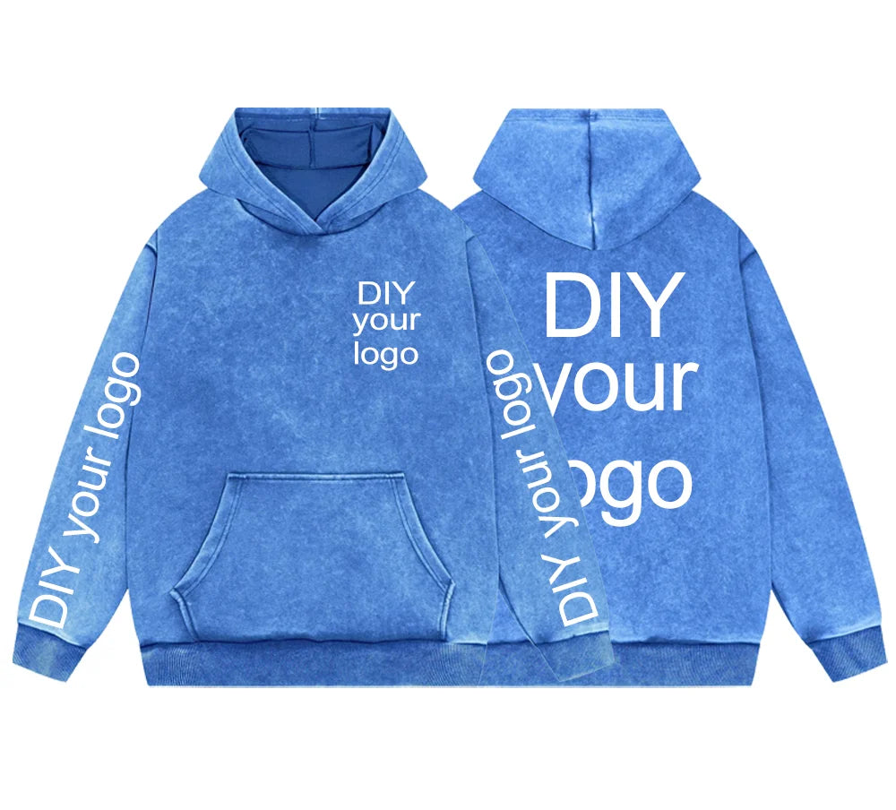 Washed Retro Hoodies 5 Colors 100%Cotton Hoody Customized Personalized Pattern Customization Pullover Team Logo Company Logo