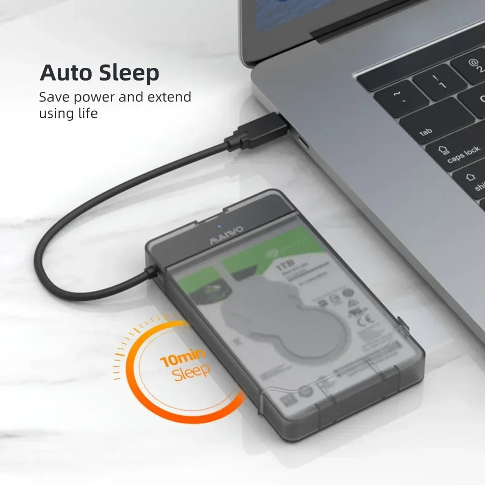 MAIWO 2.5'' HDD Enclosure Type C USB3.0 External Hard Drive Case  5Gbps HDD SSD Hard Drive Enclosure Support UASP for PC Laptop