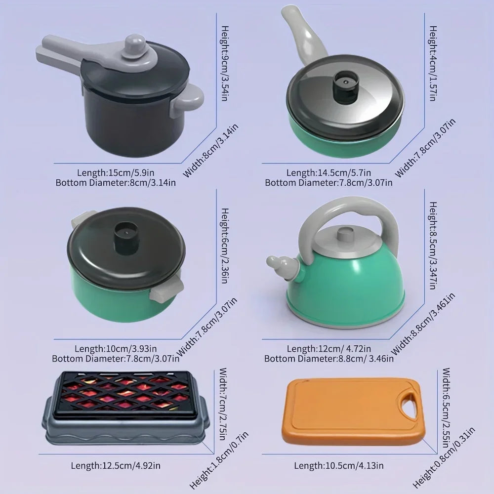 Interactive Kids Kitchen Set with Realistic Cooking Tools and Accessories for Creative Role Play at Home for Boys and Girls