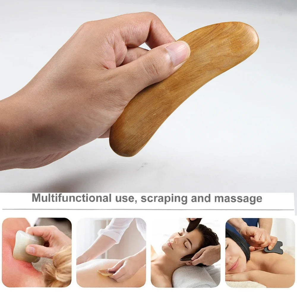 1Pcs Gua Sha Massage Tool,Wood Therapy Massage Tools - Anti Cellulite Massager,Scraping Board,GuaSha Tool for Neck Body Shaping