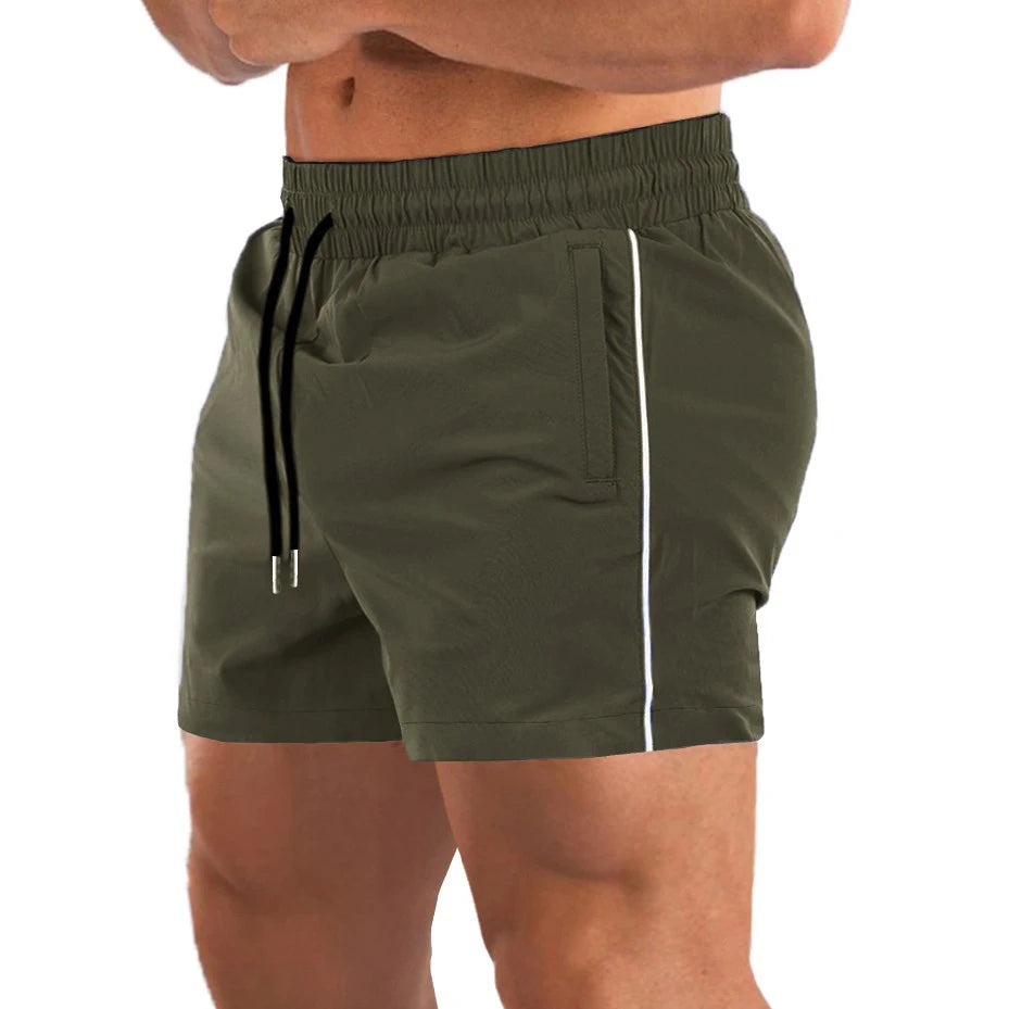 Slim Fit Shorts for Men Sports Gym Fitness Workout Jogger Light Weight Short Pants with Zipper Pockets
