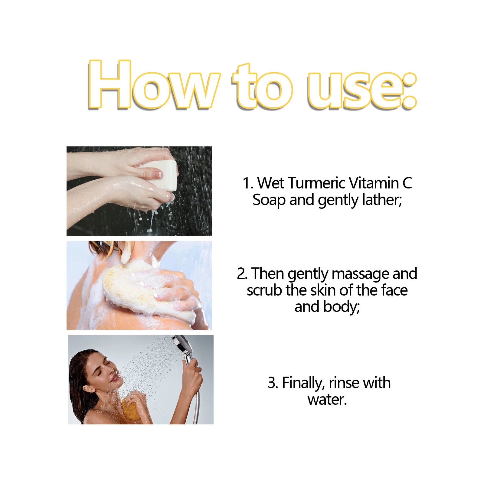 Turmeric Face Soap Brightening Skin Remove Dark Spots Anti-Acne Even Skin Tone Improve Pigmentation Moisturizing Facial Cleanser