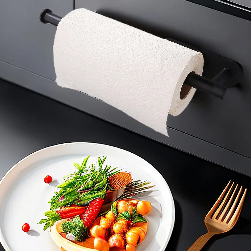 Kitchen Paper Towel Holder Adhesive Tissue Hanger Toilet Roll Paper Dispenser Cabinet Storage Napkin Rack Bathroom Accessories