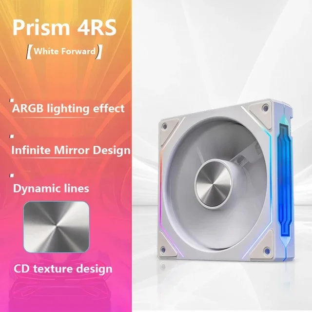 PRISM 4 PRS ARGB CPU Fan 4PIN PWM Silent Chassis Fan 120mm Infinite Mirror 5V 3PIN Motherboard Light Sync Case Cooler Fan