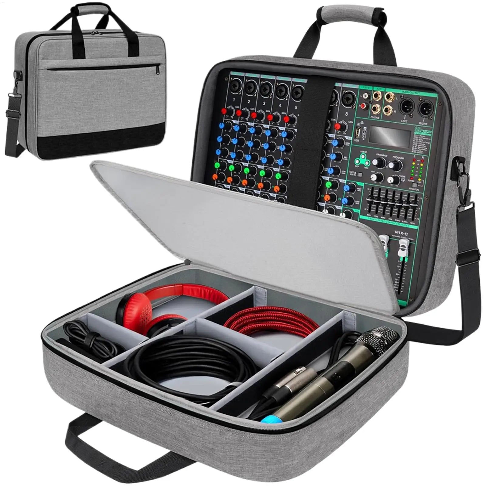 Audio Mixer Bag Large Recording Equipment Bag DJ Mixer Protective Bag Compact Audio DJ Mixer Case with Adjustable Storage Sound