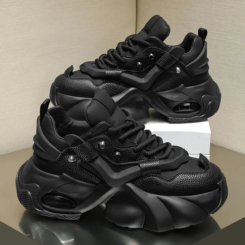 Fashion Men Chunky Sneakers Outdoor Causal Comfortabe Sports Shoes for Male Lace Up Tennis  New Height Increasing Footwears