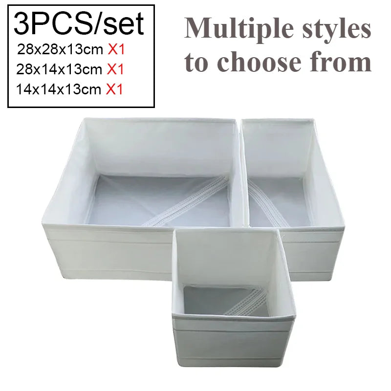 Clothes Organizer Compartment Storage Box Foldable Washed Home Organizer for Underwear Jeans Socks Wardrobe Storage Containers