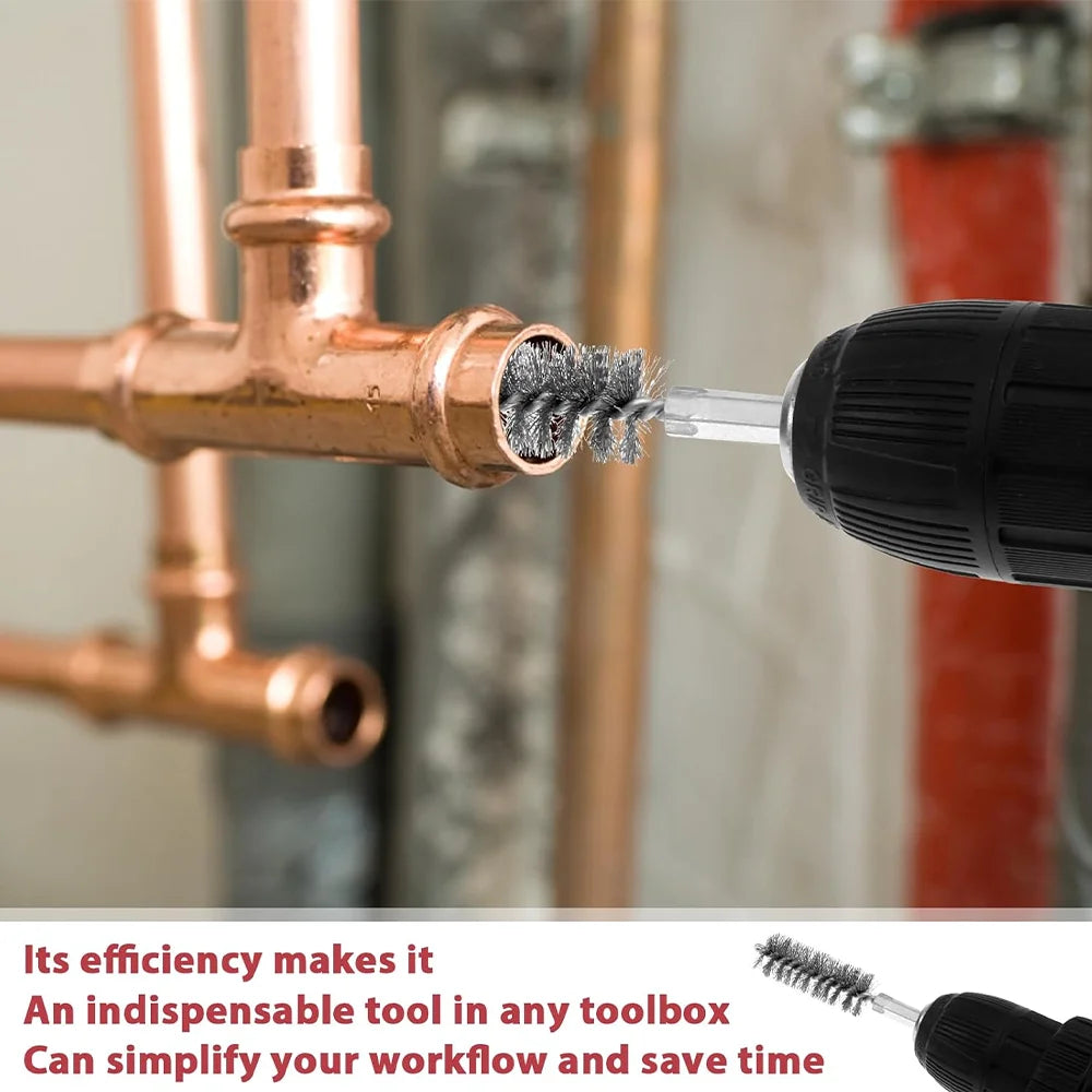 3/9/15Pcs metal pipe/copper pipe cleaning brush, grinding/rust removal tools,copper wire/stainless steel drilling cleaning brush