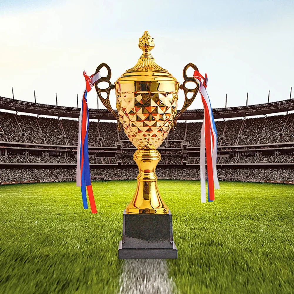 Gold Trophy Cup Height 33cm Football Trophy Metal Sports Trophy Winner Trophies Award Trophy for Winner Kids and Adults