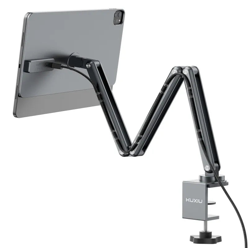 KUXIU Aluminum Alloy Foldable  Magnetic Charger Holder For iPad Pro 11/13 inch M4 (2024),  360 Adjustable Tablet Arm Stand