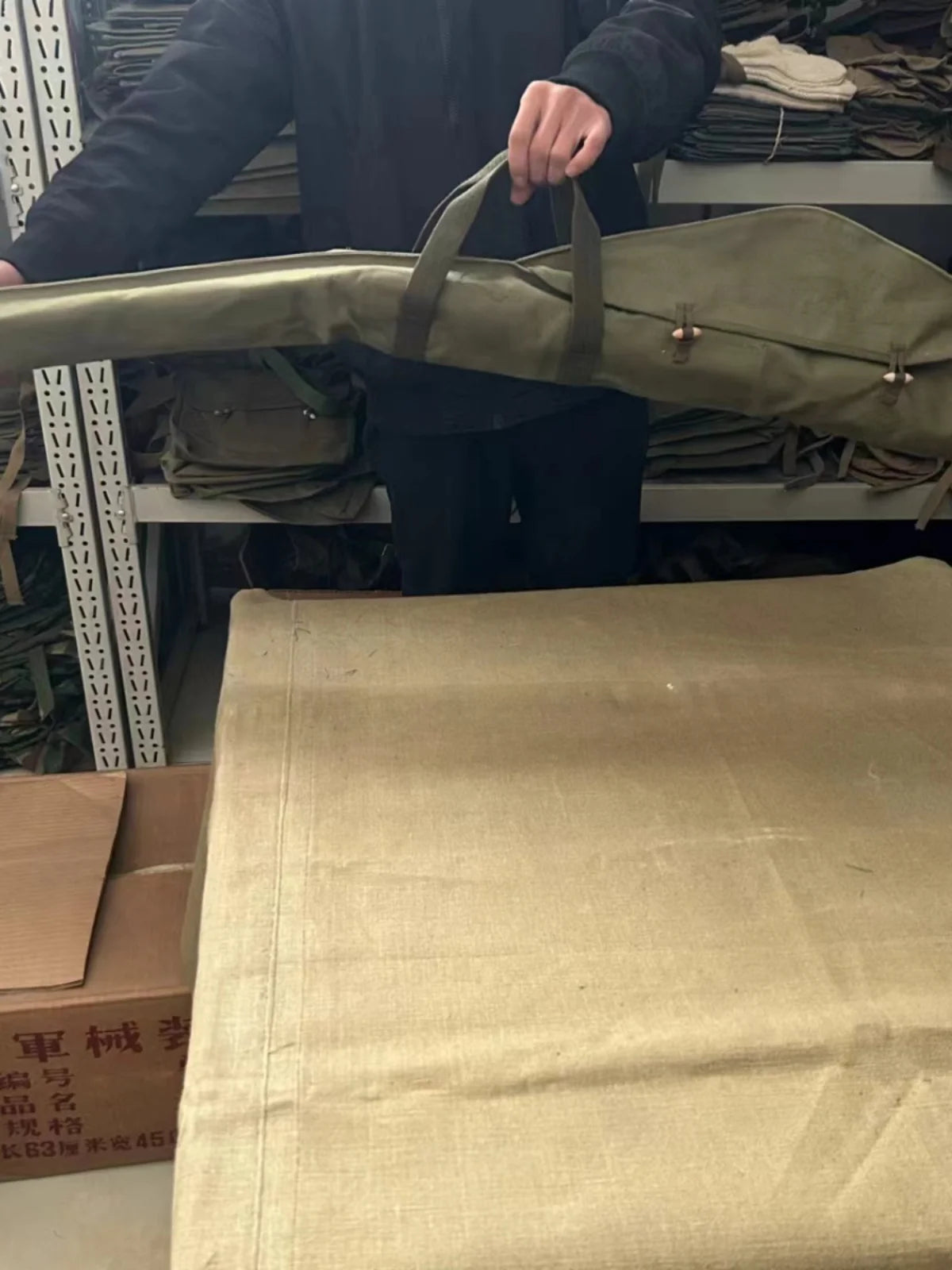 GENUINE ORIGINA SURPLUS VIETNAM WAR Era CHINESE ARMY PLA TYPE 54  Canvas Rifle Bag SKS Covers Pouch with stamp Made BAG105CM