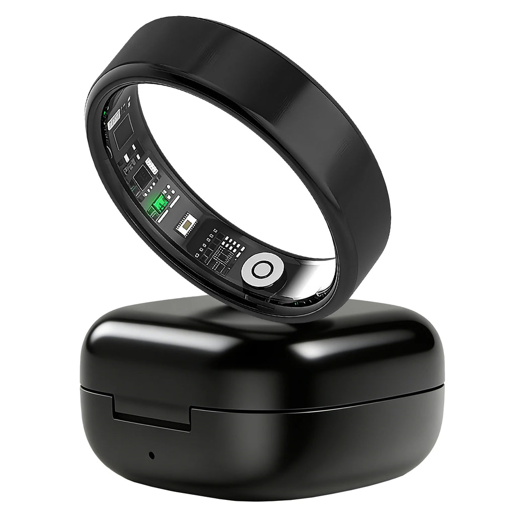 Smart Ring Health Tracker Heart Rate Blood Oxygen Sleep Monitor IP67 Waterproof Magnetic Charging Fitness Tracker iOS Android