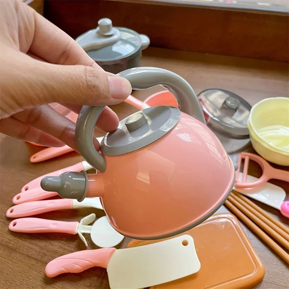 Interactive Kids Kitchen Set with Realistic Cooking Tools and Accessories for Creative Role Play at Home for Boys and Girls