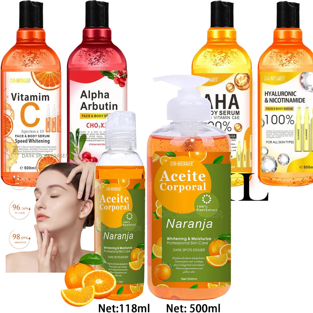 500ML Vitamin C AHA HYALURONIC& NICOTINAMIDE Face Serum Moisturizing Lightening Body Cream
