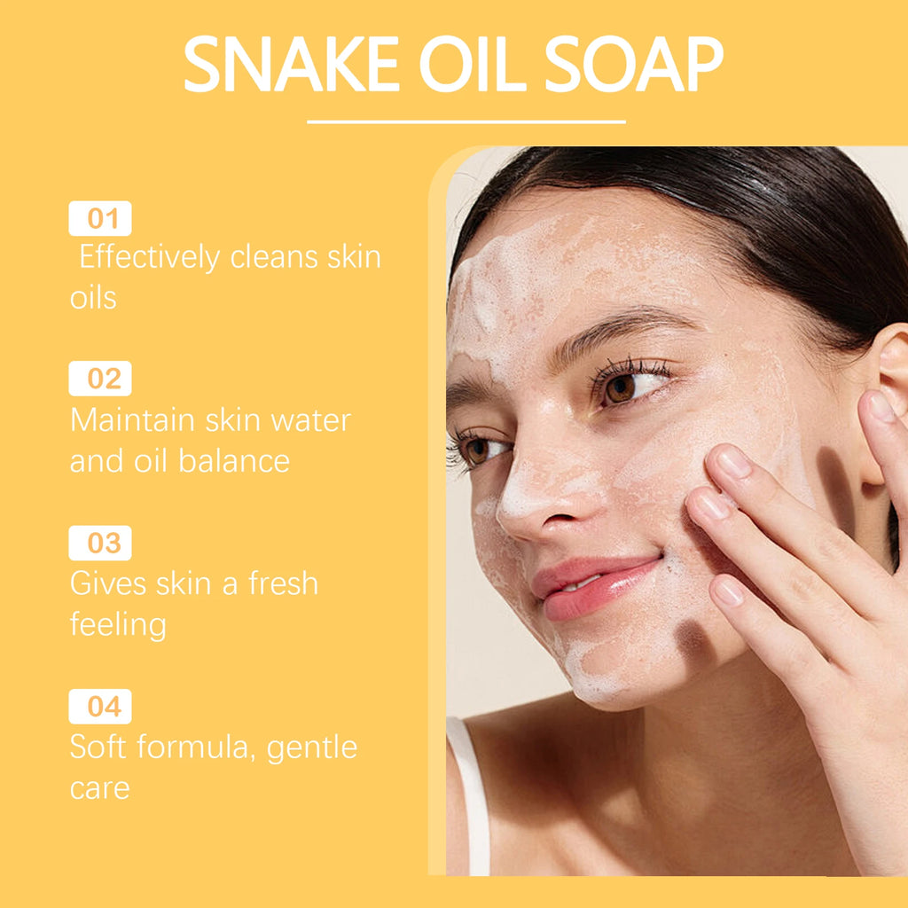 Snake Oil Cleansing Soap - Gentle Facial Cleansing, Leaves Skin Tender & Smooth, Refreshing & Oil-Control Cleansing Soap