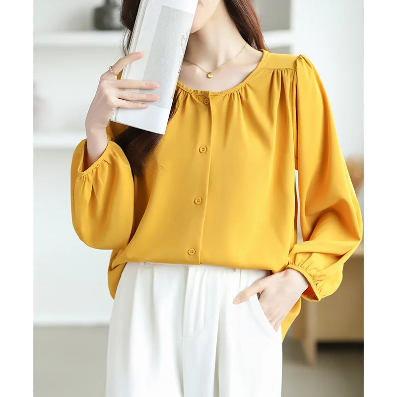 Women's Loose and Casual Shirt, Slim and Reduces Age-reducing Temperament